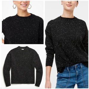 J. Crew Speckled Black & White Box Sweater Size L